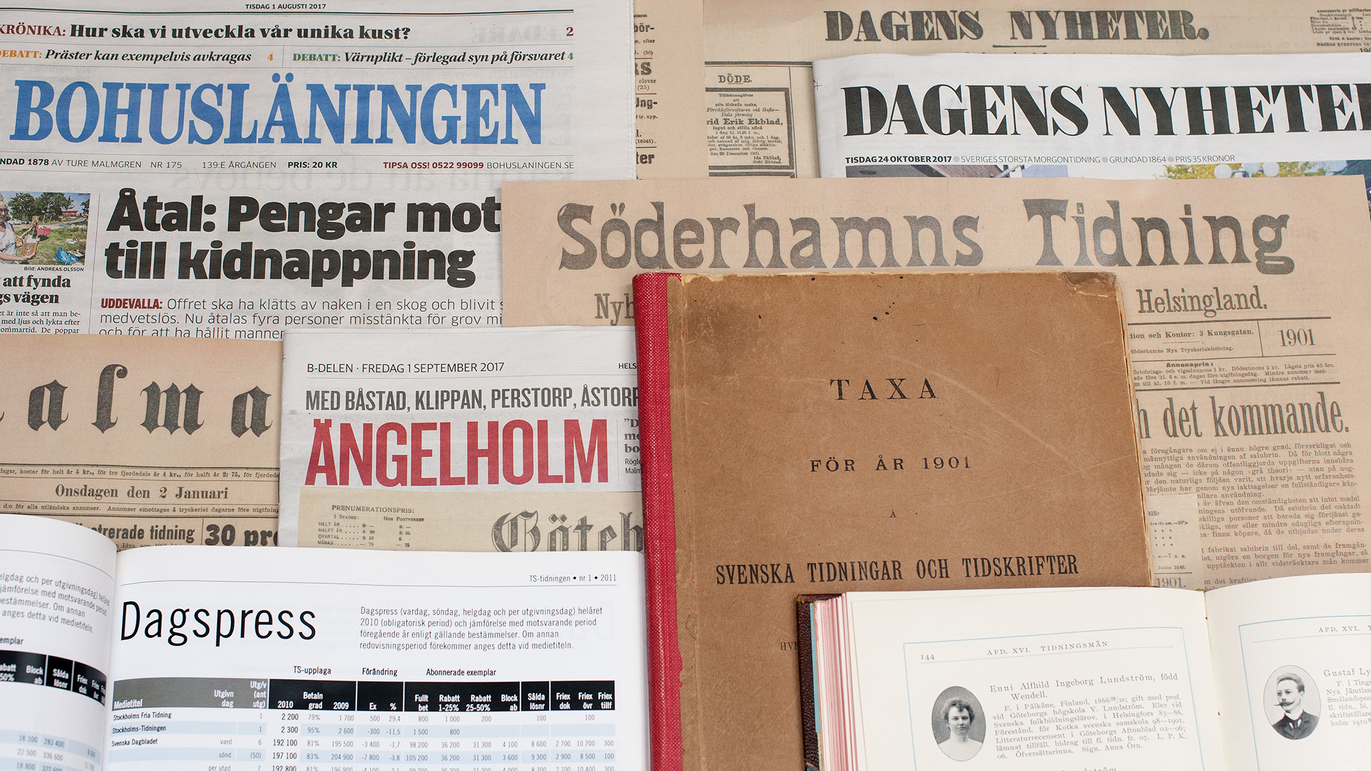 Different covers of older newspapers.