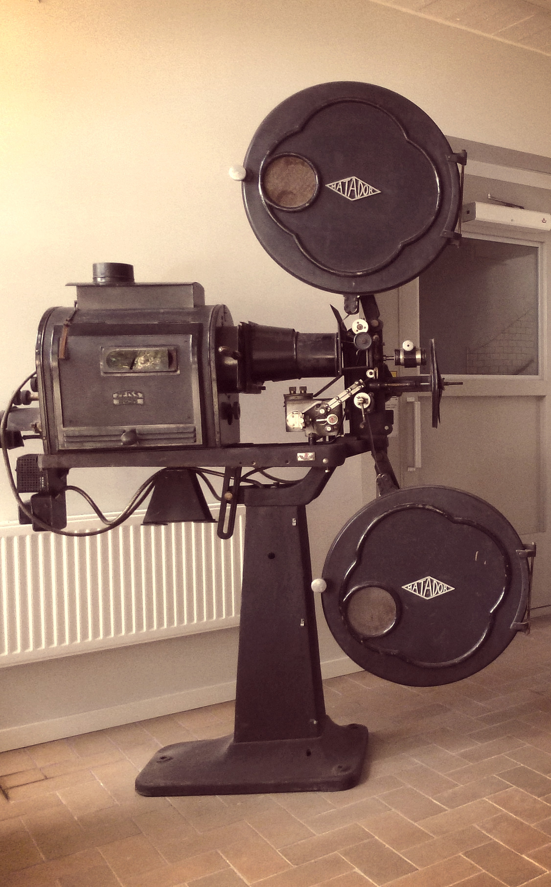 Old film projector of the brand Matador.